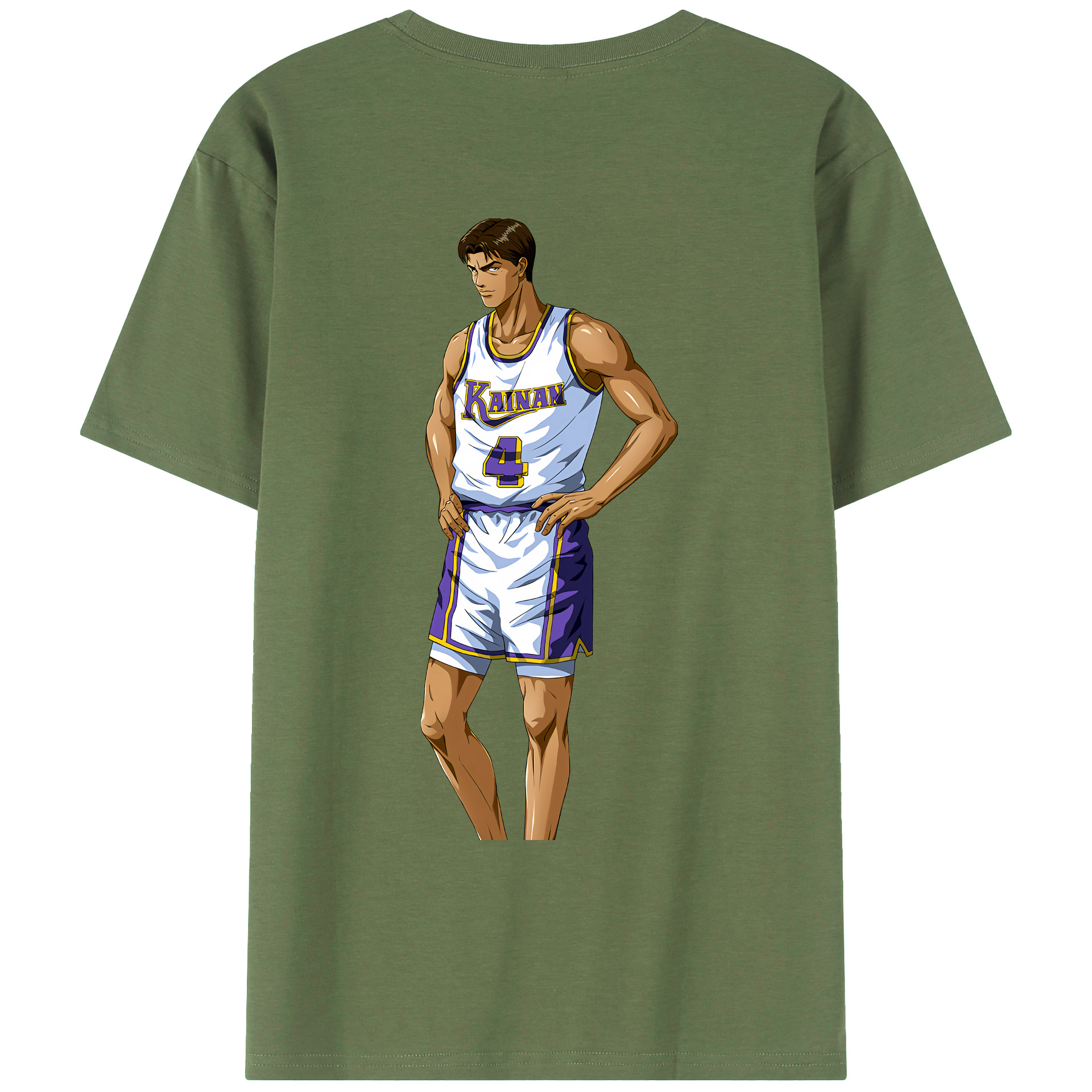 （画像用） SLAM DUNK／スラムダンク 綿100％ メンズ半袖Tシャツ（バックプリント） 通気性